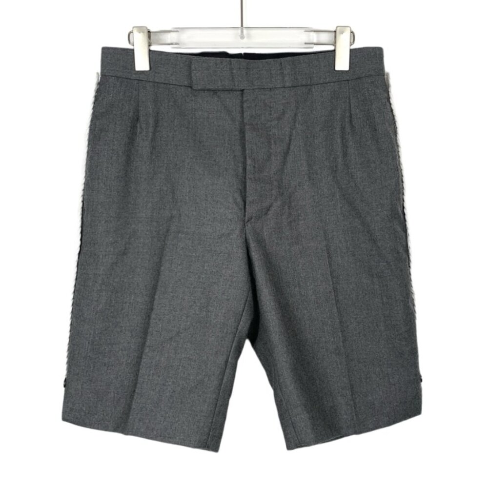 XF226 Thom Browne tb grey straight wool dress shorts size 1 size S
